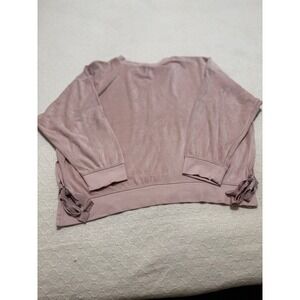 ana a new approach womens dusty rose velour tie side sweatshirt top xl
